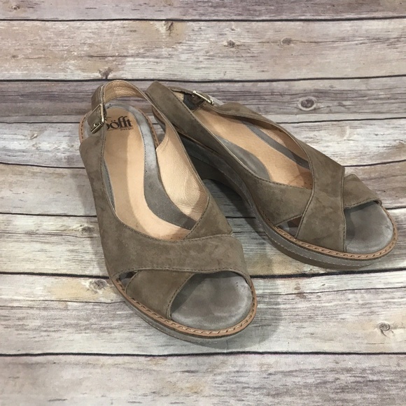 Sofft Shoes - Sofft Suede Leather Sandals Size 10M Brown